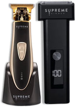 SUPREME TRIMMER Professional Trimmer Clippers Mustache Travel Beard Bundle Cordless Razor - ST5220 T-Shaper Li in Red + STF501 T-Fader Li
