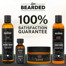 Live Bearded Complete Beard Grooming Kit - Beard Conditioner, Beard Wash, Beard Oil and Beard Butter