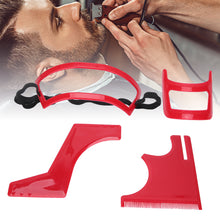 Zerone Men's Beard Template,Beard Shaping Tool Kit Beard Styling Cutting Hairline Grooming Red Plastic Beard Template Set