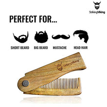 Folding Wood Comb by Striking Viking - Anti-Static EDC Wooden Styling Comb