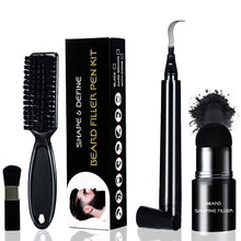 Beard Pencil Filler , 4-Tip Beard Filler PenLong Lasting Beard Pen with Beard Brush Detailing Filler Moustache