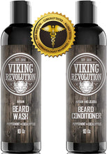 Viking Revolution Beard Wash & Beard Conditioner Set w/Argan & Jojoba Oils – Shampoo w/Beard Oil (5 oz)