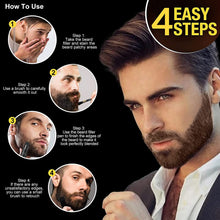 Beard Pencil Filler , 4-Tip Beard Filler PenLong Lasting Beard Pen with Beard Brush Detailing Filler Moustache
