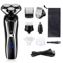SURKER Electric Shaver Razor Cordless Beard Trimmer 3 in 1 Grooming Kit Plus 1 Facial Cleansing Brush Waterproof USB Rechargeable Dry Wet