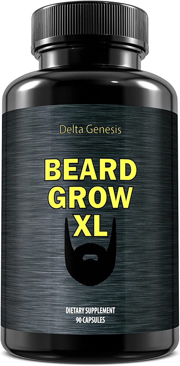 Beard Grow XL, Vegan Beard Grower Facial Hair Supplement, #1 Men’s Hair Growth Vitamins