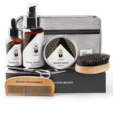 Beard Reverence Premium Beard Kit - All Natural – 8 in 1 Grooming Set with Travel Bag and Gift Box