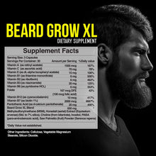 Beard Grow XL, Vegan Beard Grower Facial Hair Supplement, #1 Men’s Hair Growth Vitamins