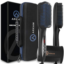 Arkam Beard Straightener for Men -Premium Heated Beard Brush Kit