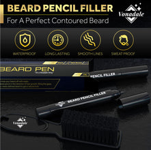 MenHere Beard Pencil Filler for Men, Beard Pen, Beard Filler Kit - WaterProof Bristle Brush Included (Dark Brown)