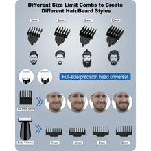 Beard Trimmer for Men, INBUTY Mens Beard Face Hair Trimmer Cordless Washable Facial Nose Mustache Trimmer Groomer, Electric Shaver 5 in 1 Body Grooming Kit for Men USB Rechargeable