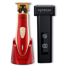 SUPREME TRIMMER Professional Trimmer Clippers Mustache Travel Beard Bundle Cordless Razor - ST5220 T-Shaper Li in Red + STF501 T-Fader Li