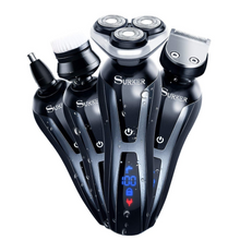 SURKER Electric Shaver Razor Cordless Beard Trimmer 3 in 1 Grooming Kit Plus 1 Facial Cleansing Brush Waterproof USB Rechargeable Dry Wet