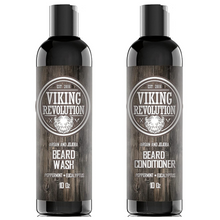 Viking Revolution Beard Wash & Beard Conditioner Set w/Argan & Jojoba Oils – Shampoo w/Beard Oil (5 oz)