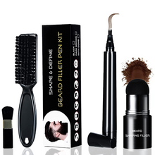 Beard Pencil Filler , 4-Tip Beard Filler PenLong Lasting Beard Pen with Beard Brush Detailing Filler Moustache