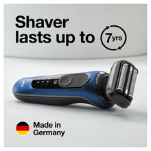 Braun Series 6 6020s Electric Shaver with Precision Trimmer for Men, Wet & Dry, Rechargeable, Cordless Foil Shaver, Blue