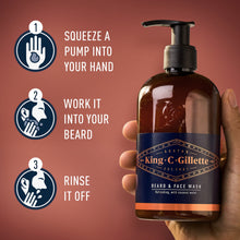 King C. Gillette Men's Beard and Face Wash, 11.8 oz