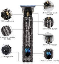 Professional Hair Trimmer, T Blade Trimmer for Men, Electric Cordless Hair Clippers for Men Beard Shaver, Zero Gapped Haircut Clipper Detail