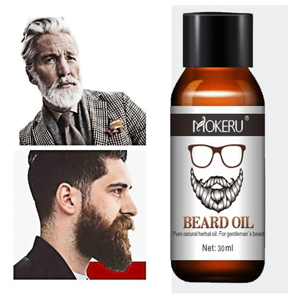 1pc 30ml Mokeru 100% Natural Organic Beard Growth Oil For Men Beard Grooming Treatment Shiny Smoothing Beard Care Styling