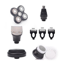 5 In 1 4D Men's Rechargeable Bald Head Electric Shaver 5 Floating Heads Beard Nose Ear Hair Trimmer Razor Clipper Facial Brush