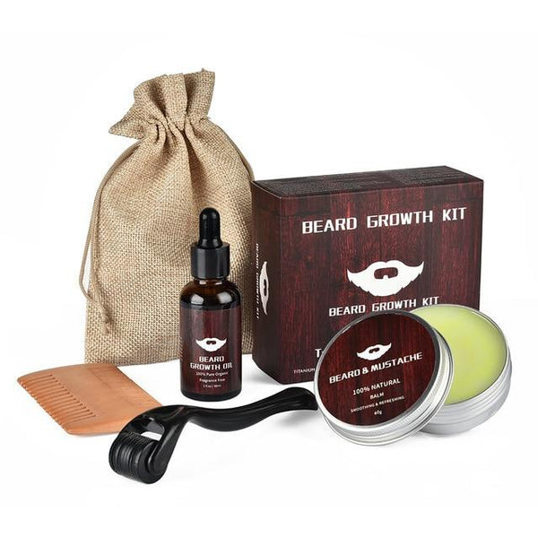 Beard Care Kit with Beard Oil & Beard Roller