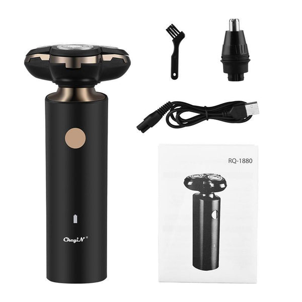 2 in 1 USB Rechargeable Razor Electric Shaver 4D Floating Triple Blade